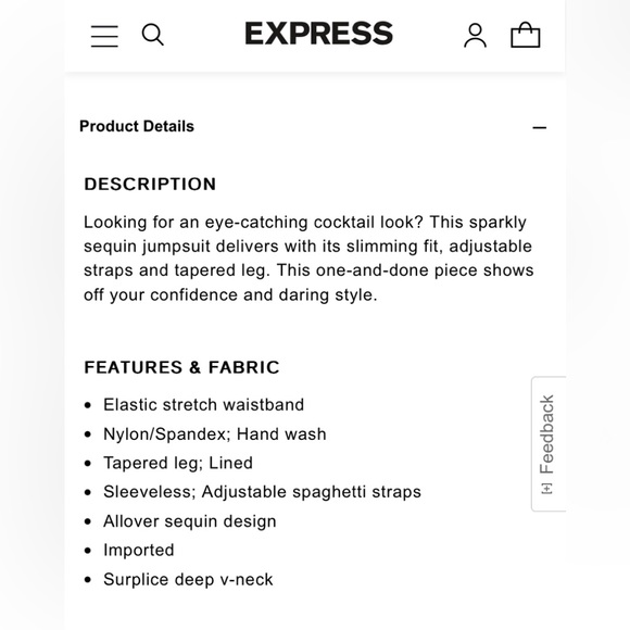 NWT EXPRESS Sequin Surplice Jumpsuit 🖤 - Picture 4 of 8